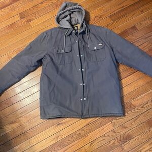 Men’s Dickies Hooded Work Jacket in Charcoal Gray Large